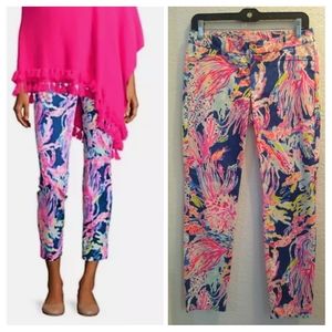 Lilly Pulitzer NEW WITHOUT TAGS Kelly pant 29" inseam size 2 in sunken treasure